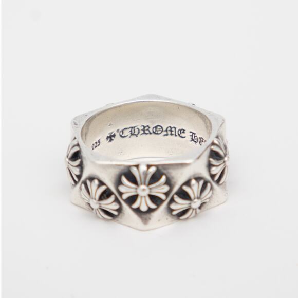 RARE CHROME HEARTS 2014 PENTAGON CH PLUS RING 925 Sterling Silver USA Size : 10 - Picture 15 of 16
